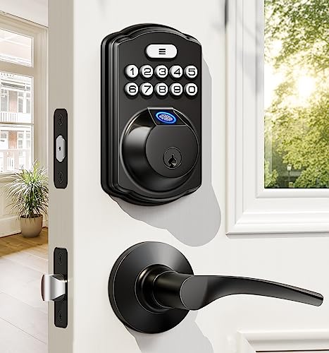 Veise Fingerprint Door Lock with 2 Lever Handles
