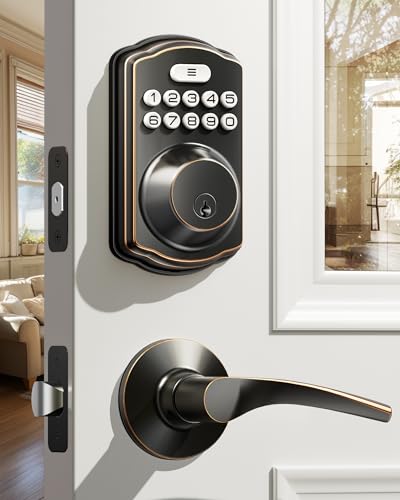 Veise Keyless Entry Door Lock with 2 Lever Handles
