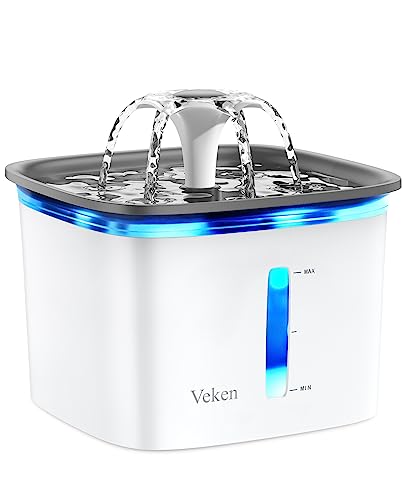 Veken Pet Fountain - Large Capacity Automatic Water Dispenser for Cats and Dogs