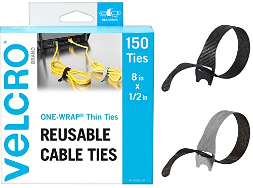 OneLeaf 60 Pcs Reusable Fastening Cable Ties with Hook and Loop,  Multi-Purpose Cable Straps Wire Ties Cable Management, Adjustable Fastening Cord  Ties for Computer/TV/Electronics, 3 Sizes 