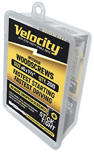 Phillips Velocity Wood Screws - 200pc DIY Pack w/ PSD ACR Drive Bit