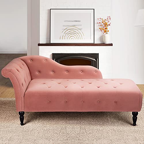 Velvet Chaise Lounge Indoor, Pink