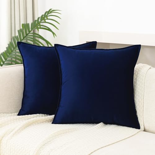 Velvet Navy Blue Throw Pillow Covers