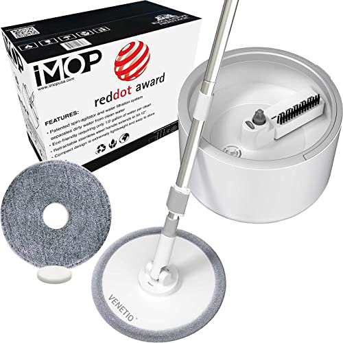 VENETIO Upgraded Spin Mop and Bucket with Water Filtration - Ideal for Pet Owners