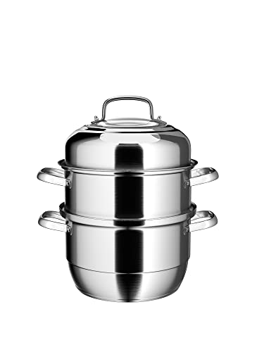 CONCORD Extra Large Outdoor Stainless Steel Stock Pot Steamer and Braiser  Combo
