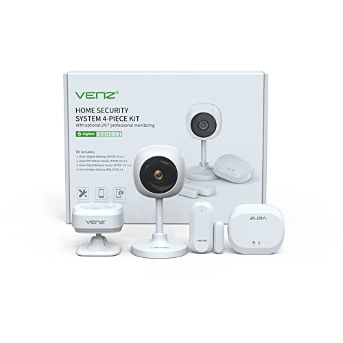 VENZ Wireless Home Security System - DIY 4 Pieces-Kit with App Alert
