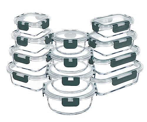 VERONES Glass Food Storage Containers Set