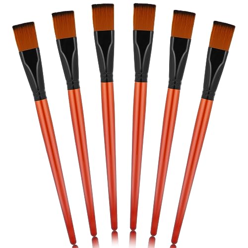 Versatile 6Pcs Flat Paint Brushes for Artists - High-Quality and Easy to Use