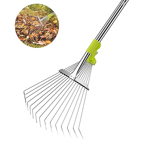 Versatile Adjustable Leaf Rake - Durable and Efficient Gardening Tool