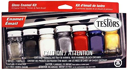 Testors Acrylic Paint Set (Blue, Black, Silver, Red, White, Yellow) -  Parker's Building Supply