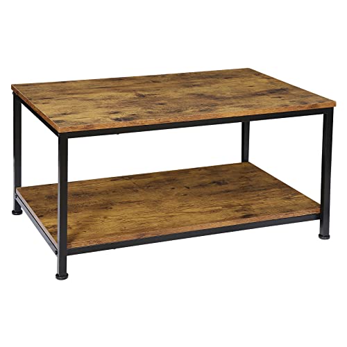 Versatile and Stylish 2-Tier Industrial Coffee Table