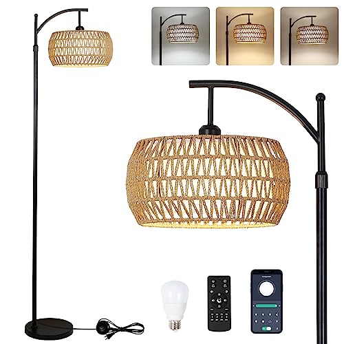 Versatile Arc Floor Lamp with Remote Control and Adjustable Lighting