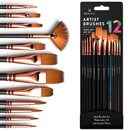Pinturale Arts Professional Watercolor Brushes | Black Series | Set of 8  Travel Watercolor Brushes | High Water Absorption and Control for  Consistent