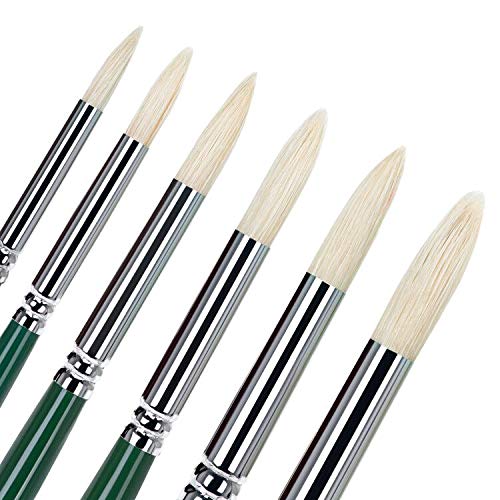 Versatile Bristle Pointed Round Brush Set - Perfect for Artists