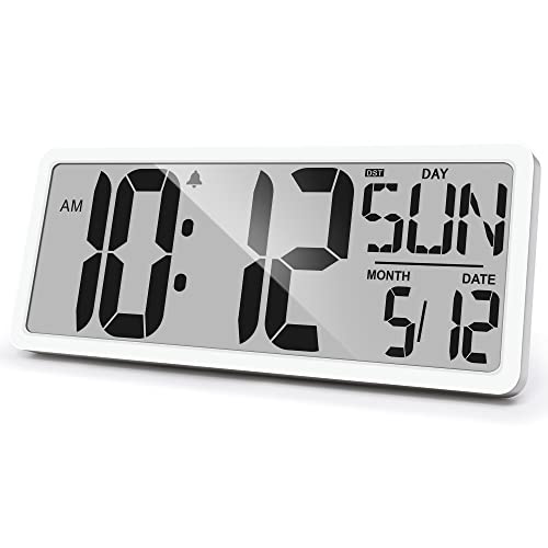 Versatile Large Digital Wall Clock with Temperature Display