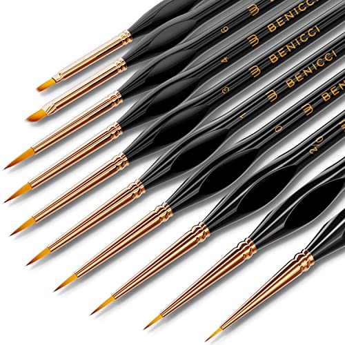 Versatile Paint Brushes for Fine Art - Set of 10 Detail Paint Brushes
