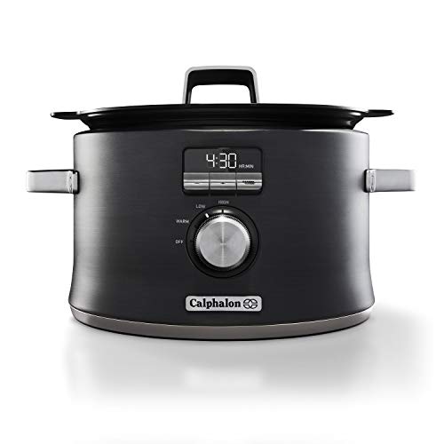  BELLA (13973) 5 Quart Programmable Slow Cooker with Timer,  Polished Stainless Steel: Programmable Crock Pot: Home & Kitchen