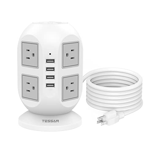 Versatile Tower Surge Protector with USB Ports