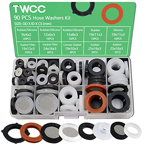 Versatile TWCC 90 PCS Rubber Washer Silicone Gasket Kit