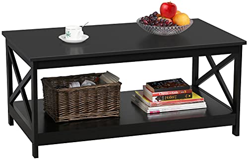 Versatile Wood Coffee Table with Storage Shelf