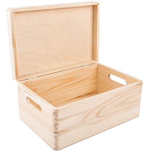 Versatile Wooden Storage Box with Hinged Lid