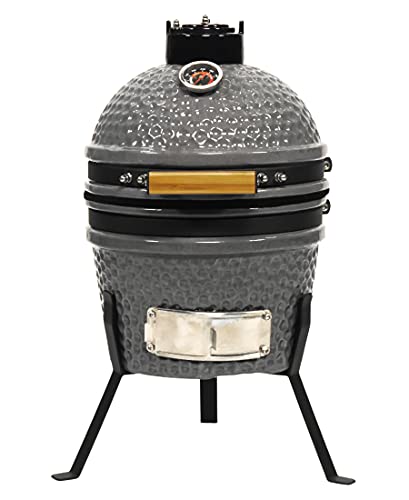 VESSILS Kamado Charcoal BBQ Grill - Ceramic Barbecue Smoker and Roaster