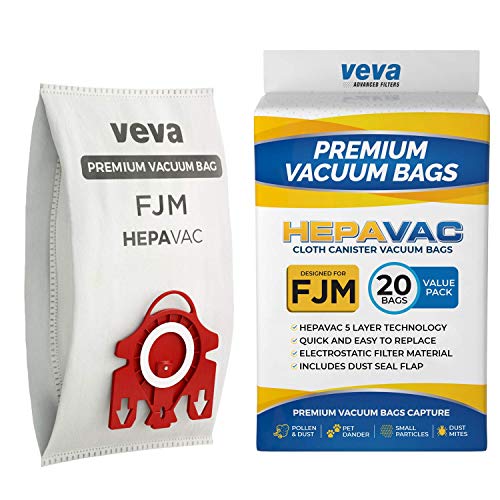 VEVA 20 Premium HEPA Vacuum Bags for Miele Compact & Complete C1