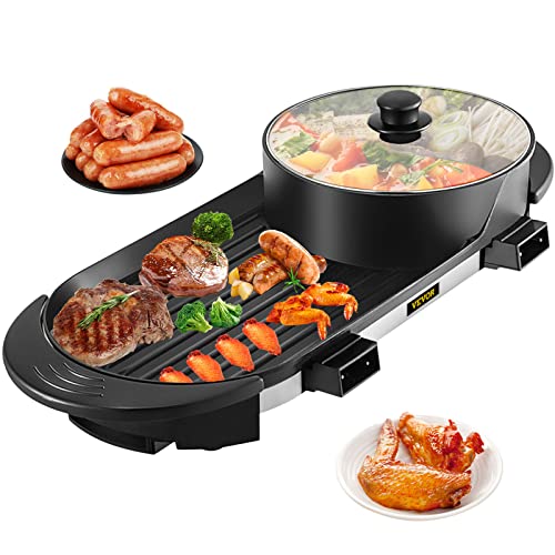 VEVOR 2 in 1 BBQ Grill and Hot Pot