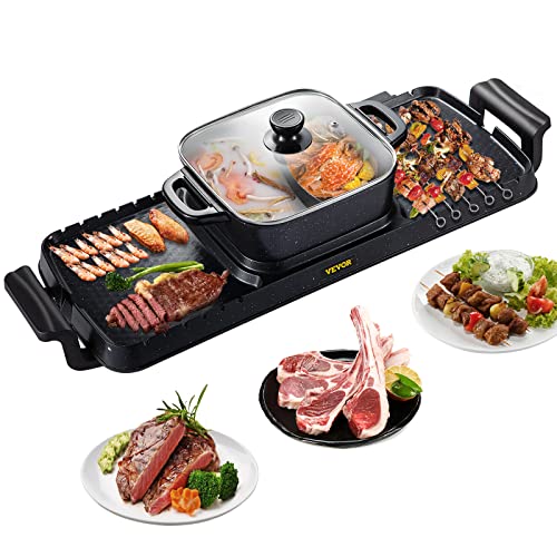 VEVOR 2 in 1 Electric Grill and Hot Pot