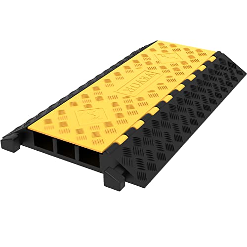 VEVOR 3-Channel Cable Protector Ramp - Heavy Duty 2 x 2.3 in - 44,000 lbs