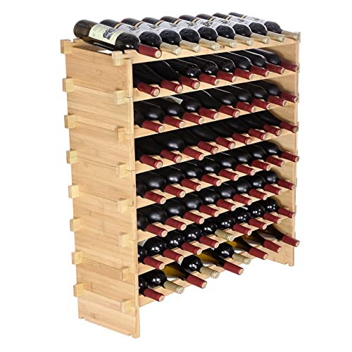 8-Tier Bamboo Wine Rack for Kitchen, Bar, & Cellar