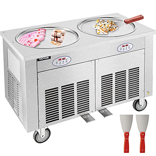 VEVOR Double Pans Ice Cream Roll Machine