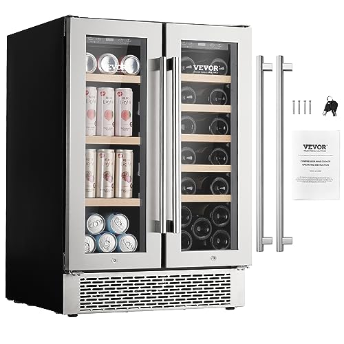 VEVOR Dual-Zone Beverage Refrigerator