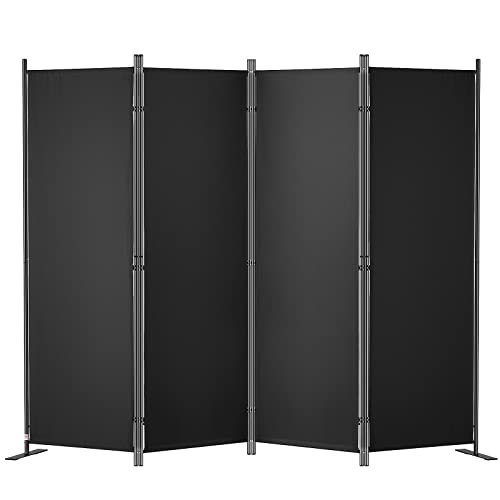 VEVOR 4-Panel Fabric Room Divider Privacy Screen, 5.6 ft, Black