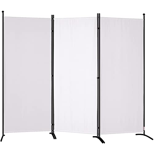 VEVOR Room Divider, 6.1 ft Room Dividers and Folding Privacy Screens (3-Panel), Fabric Partition Room Dividers for Office, Bedroom, Dining Room, Study, Freestanding, White