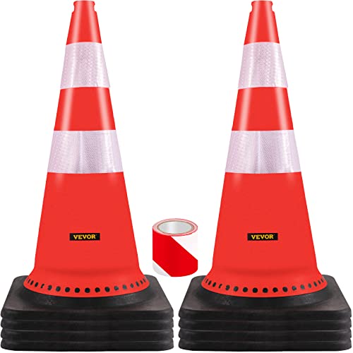 VEVOR Safety Cones, 8 x 30" Traffic Cones