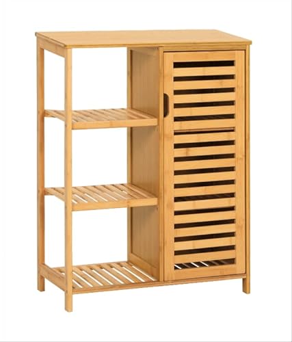 VIAGDO Bamboo Storage Cabinet with Doors and Shelves