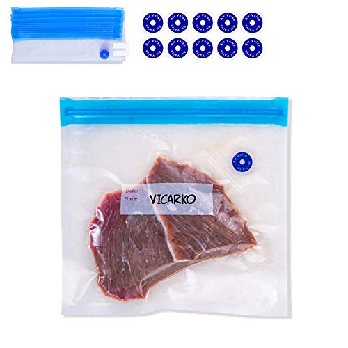O2frepak Reusable Sous Vide Bags 15 Pcs Zip Lock Bag for Food Storage with 2 Sealing Clips, Men's, Size: O2(15pcs)