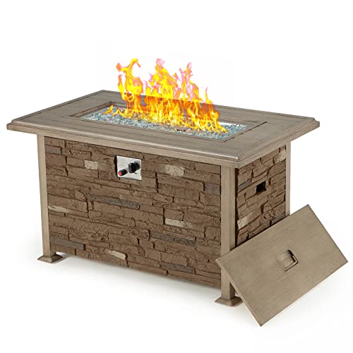Vicluke 44 Inch Propane Fire Pit Table