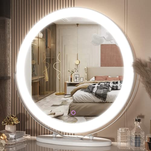Manocorro 9 LED Bulbs Hollywood Vanity Mirror with Lights, Hollywood Makeup Mirror, Small Vanity Lighted Mirror with 3 Color Lighting Modes, Smart