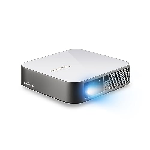 ViewSonic M2e 1080p Portable Projector with Harman Kardon Speakers and Streaming