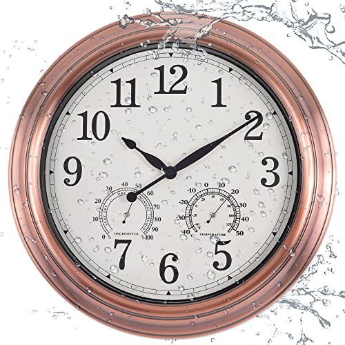 Vigorwise 16 inch Waterproof Outdoor Wall Clock