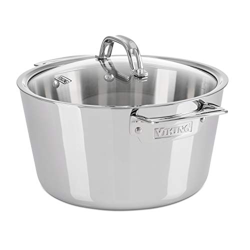 Viking 5.2Qt 3-Ply Stainless Steel Dutch Oven with Glass Lid