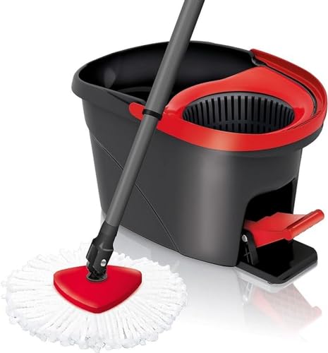 Vileda Easy Wring and Clean Microfibre Mop and Bucket with Power Spin Wringer