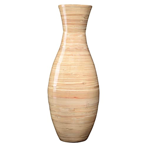 Villacera 20" Handcrafted Bamboo Vase | Decorative Classic Floor Vase