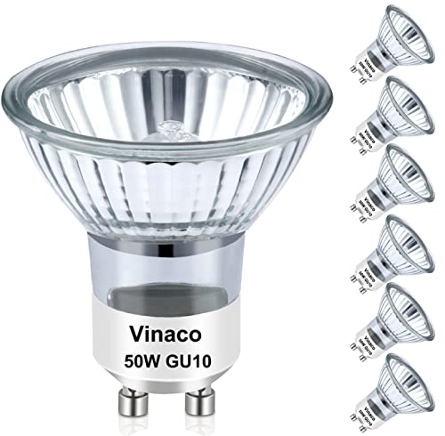 Vinaco GU10 Bulb, 6 Pack Halogen GU10 120V 50W
