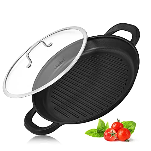 ESLITE LIFE 9.5 Inch Nonstick Grill Pan for Stove Tops Induction