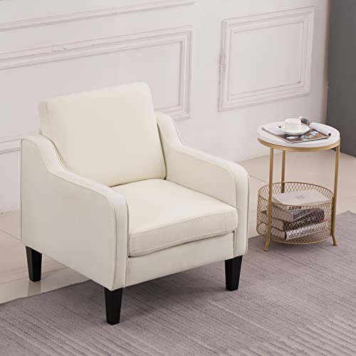 Beige Upholstered Accent Chair for Modern Living Spaces