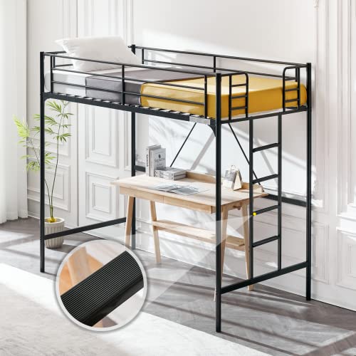 VINGLI Twin Loft Bed with Stairs