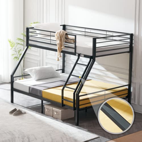 VINGLI Twin Over Full Bunk Bed with Stairs and Storage